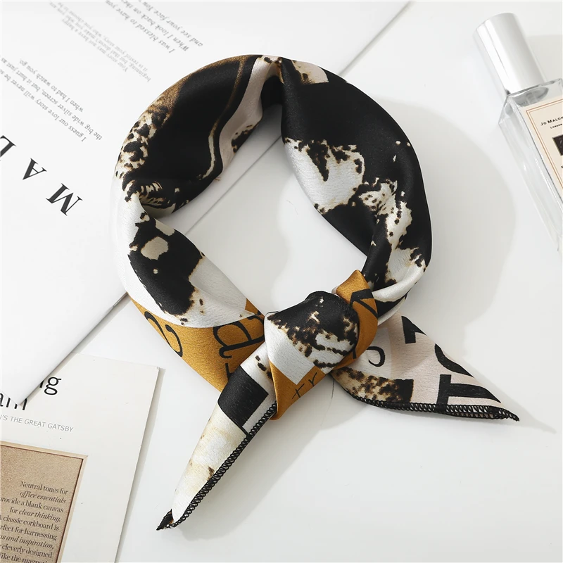 

Hot Sale Small Square Satin Scarf Artifical Silk Scarf Foulard Femme Elegant Women's Wrap Handkerchief Bandana Accessories