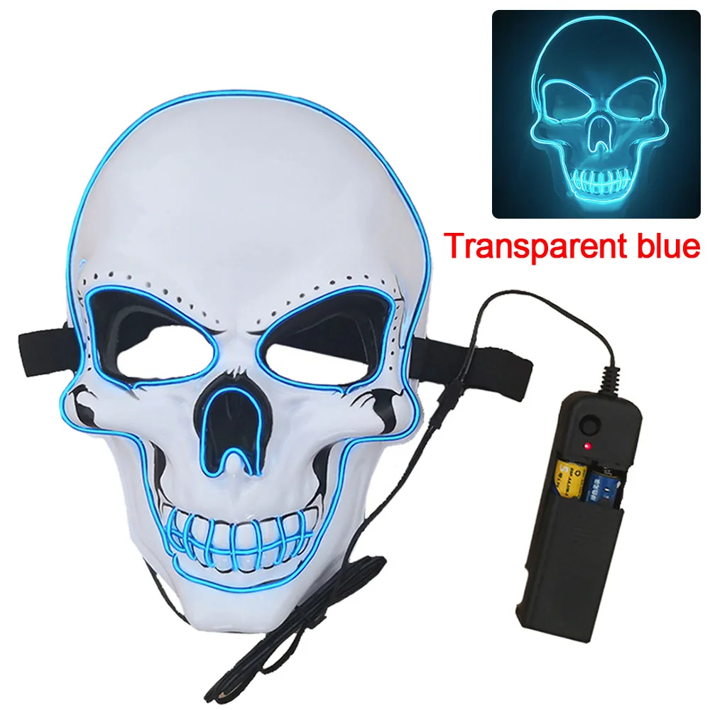 Светодиодная Маскарадная маска для Хэллоуина вечерние неоновые маскарадные