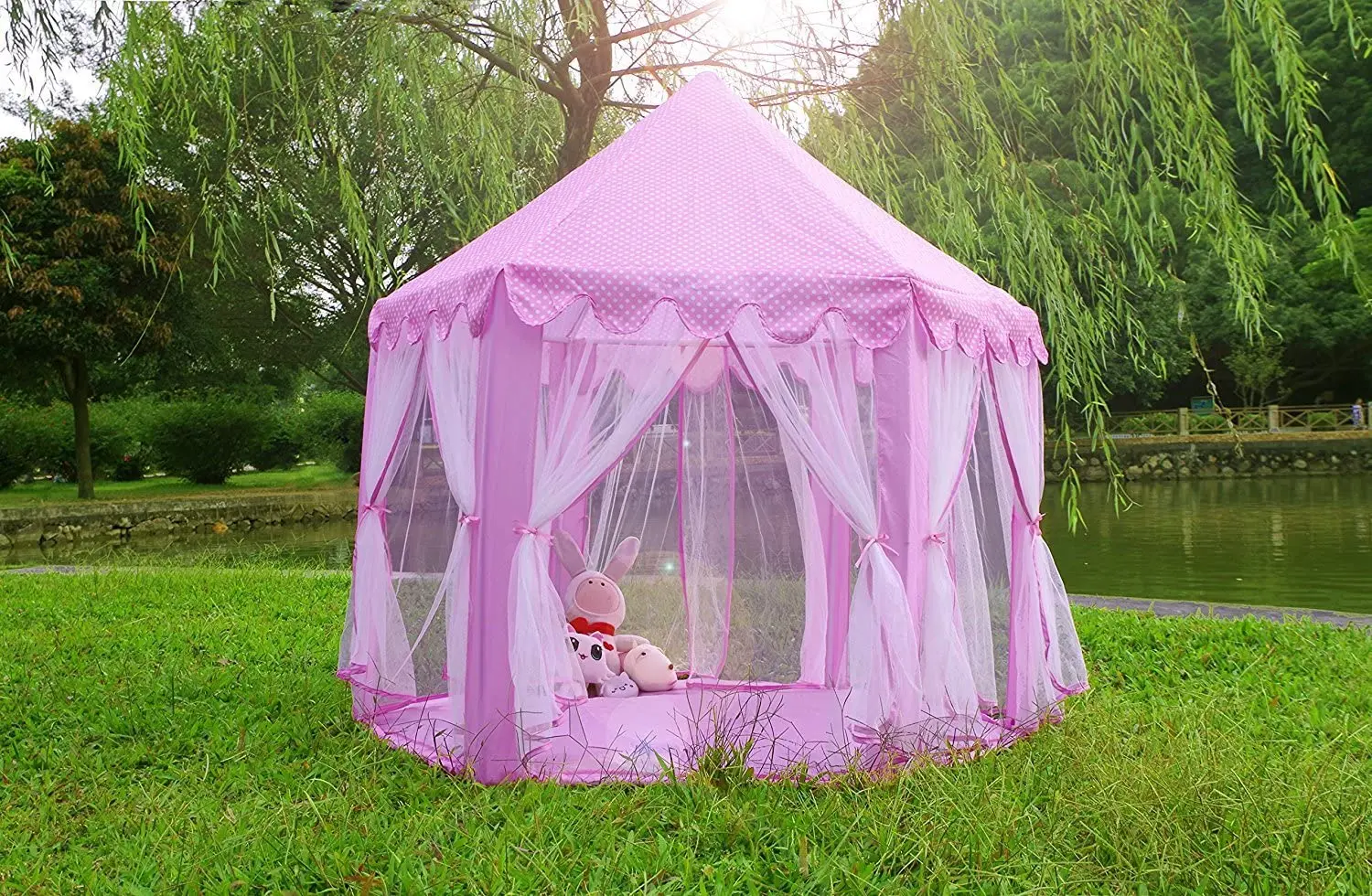 140cm Tente Enfant Chateau Princess Jeu de Tente Portable Tent