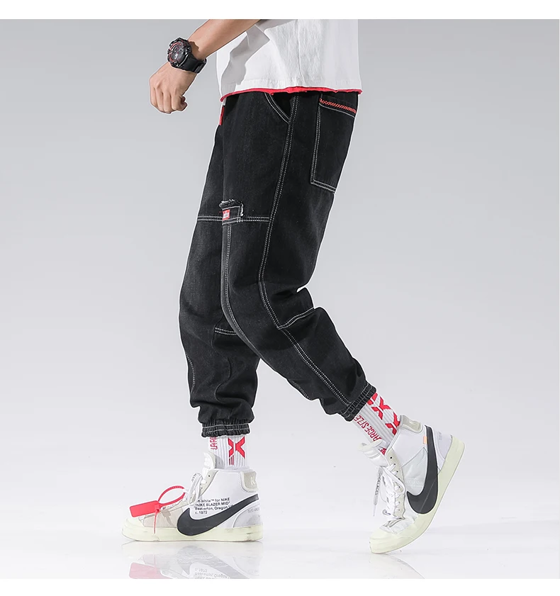 2022 New Streetwear Hip Hop Cargo Pants Men's jeans Cargo Pants Elastic Harun pants Joggers Pants In Autumn and Spring Men Cloth loose jeans