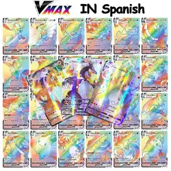 Carte Pokemon avec étiquette GX V EX VMAX Lylia, Version espagnole, carte de combat brillante pour entraîneur d'énergie, cadeau de Collection pour enfants 