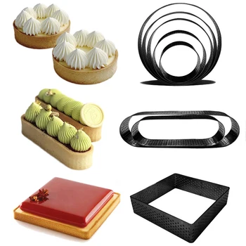 

2pcs Cake Circle Cutter DIY French Dessert Bakeware Cutter Round Shape Non-stick Cake Mold Decorating Tool Kitchen Baking Tool