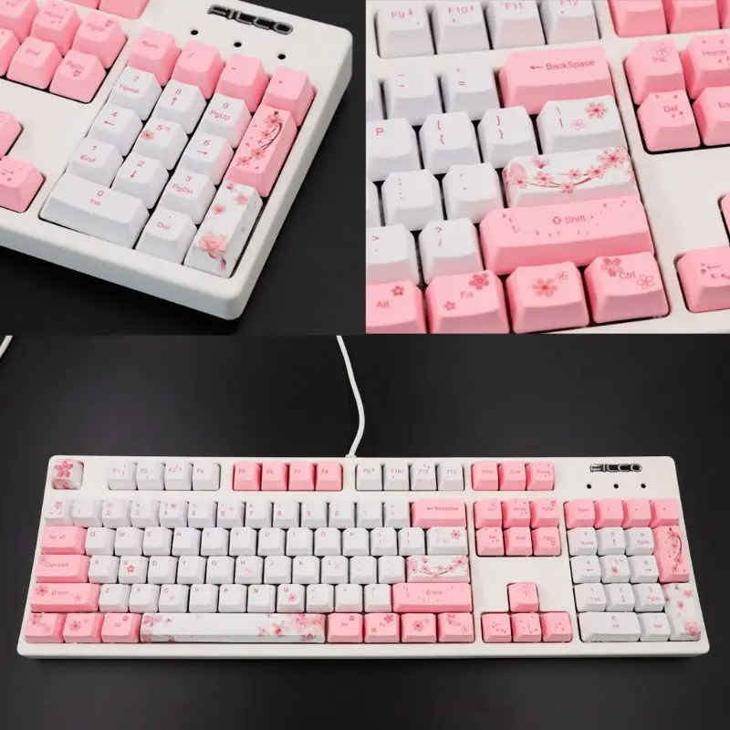 104+ 9 ключей OEM PBT Keycaps полный набор механическая клавиатура Keycaps PBT краситель-сублимация вишневый цвет Keycaps