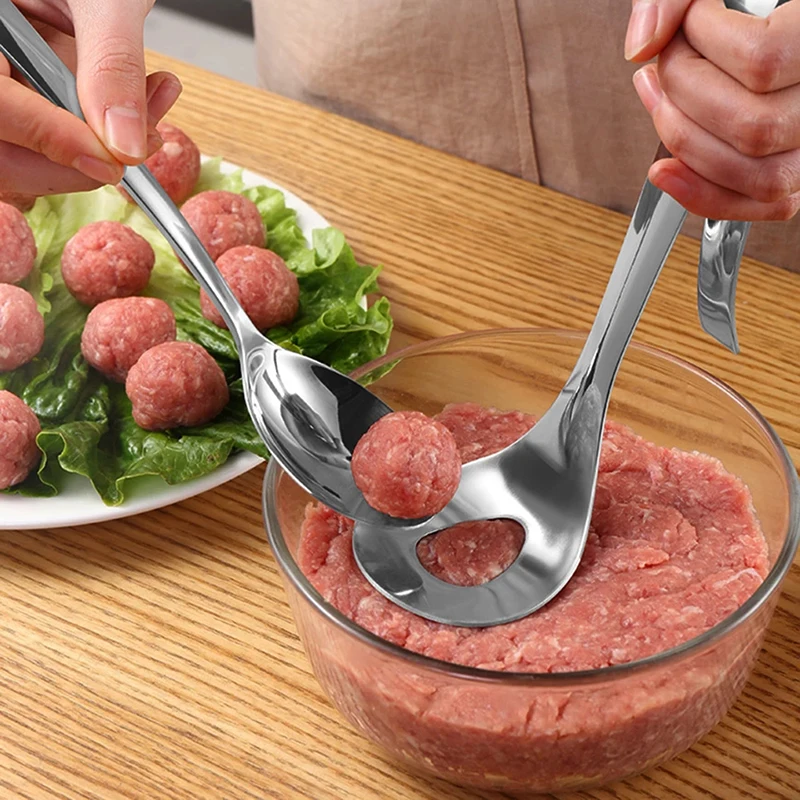 Transhome Meatball Maker Spoon Stainless Steel Non Stick Creative