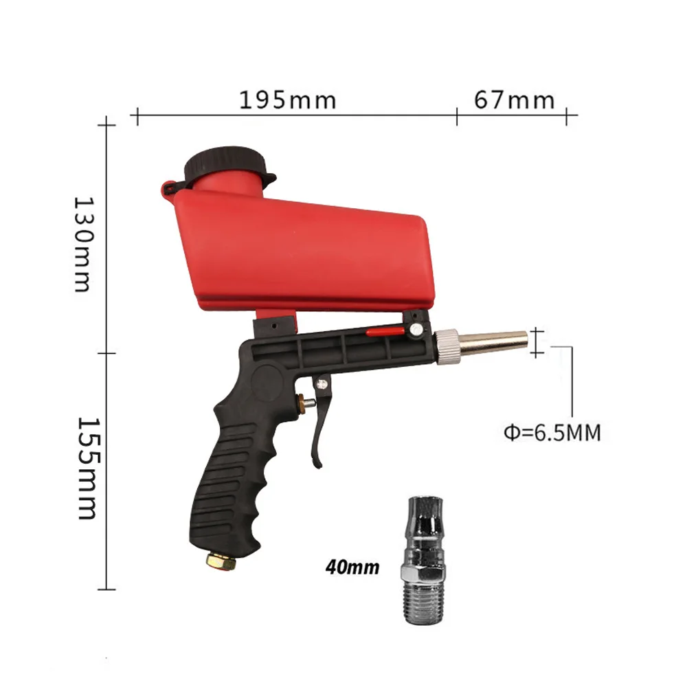 Portable 90psi Adjustable Sand Blasting Machine Gravity Sandblasting Gun Small Handheld Pneumatic Sandblasting Gun Set