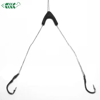 

Wildhero 50 pcs Double Hooks Fishing Line Contactor Device Space Bifurcation Eight Type Bean Revolving Line Space Fishing Tool