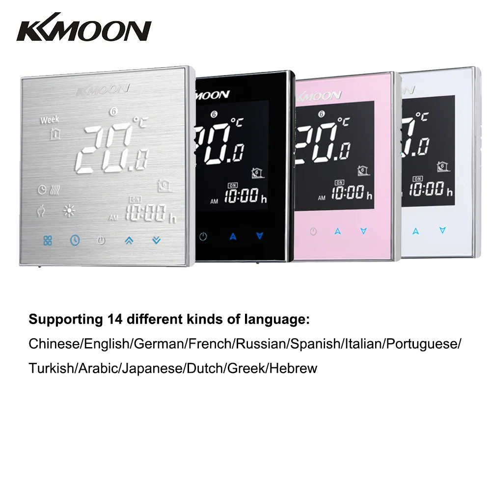 

KKmoon LCD Touch Screen Digital Water Heating Thermostat 7-Day Programmable with WiFi Connection & Voice Control Energy Saving