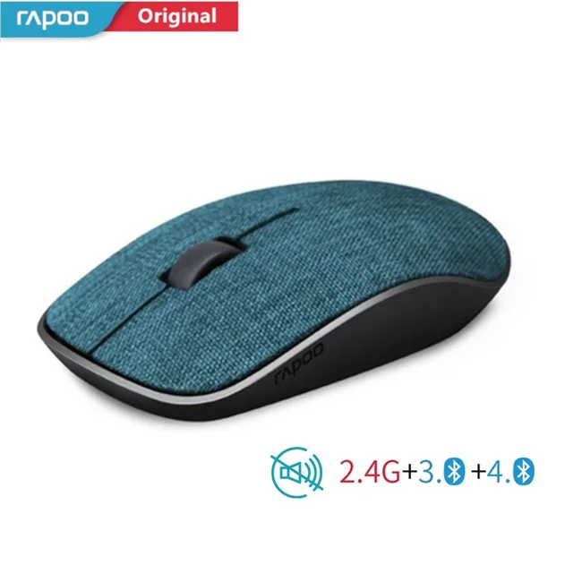 Новая многофункциональная Бесшумная Беспроводная мышь Rapoo M200Plus с 1300 dpi Bluetooth 3,0/4,0 RF 2,4 GHz для подключения трех устройств - Цвет: Silent Blue