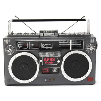 

Europe Style Tinplate Radio Model Home Decor Retro Nostalgic Ornaments Radio Coffee Shop Decoration Craft Gift Antique Style