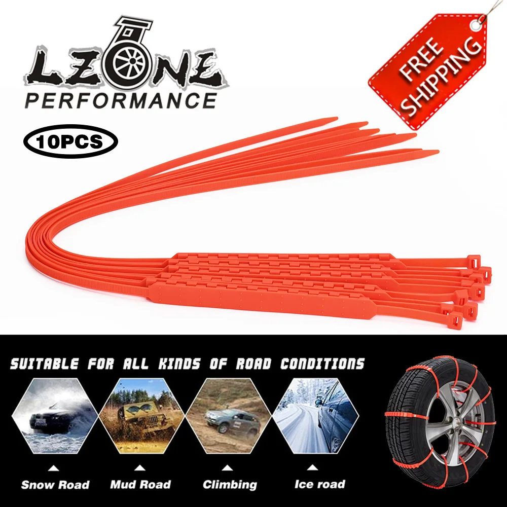 

10pcs Newest 92cm Car Universal Anti Skid Snow Chains Nylon for Car Truck Snow Mud Wheel Tyre Tire Cable Ties Dropshippinp STC01