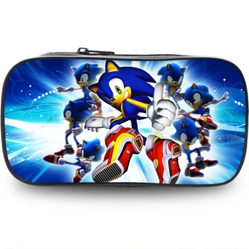 

Cartoon Anime Kids Pencil Case Hot Game Sonic the Hedgehog Pattern Students Stationery Storage Box Children's School Pen Bags