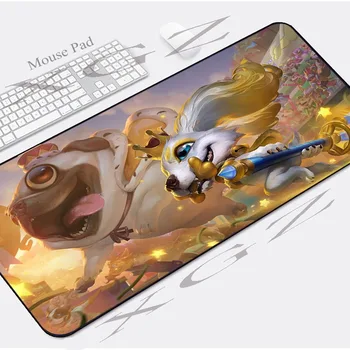 

XGZ Anime Cat Princess with Large Eyes Dog HD Custom Mouse Pad Black Sewing Office Computer Desk Mat Non-slip Csgo XXL