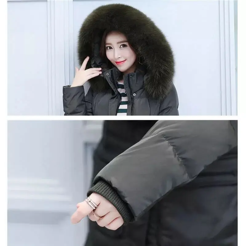 Ms. зимний супер длинный пуховик женский утепленный большой размер S-4XL Роскошная куртка с воротником из натурального Лисьего меха Высококачественная теплая куртка