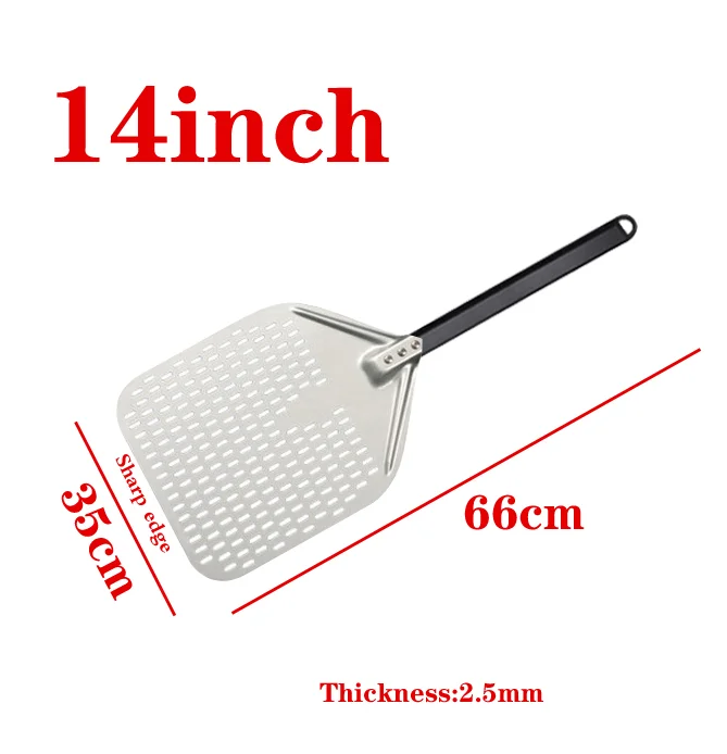 Description Picture 4 of item12 14 inch Pizza Shovel Peel Big long Aluminum With Long Handle Pastry Tools Peels Shovel Peel Paddle Pizza Cake Baking Tools