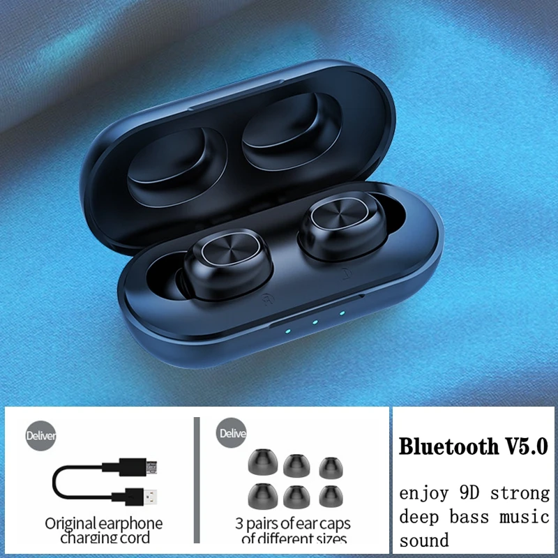 TWS беспроводные Bluetooth наушники 9D Hifi стерео Бас Спортивная гарнитура