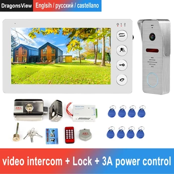 

Wired Video Intercom Doorbell with Gate Electronic Lock Support Motion Detect Record for Home Security System Video Door Phone