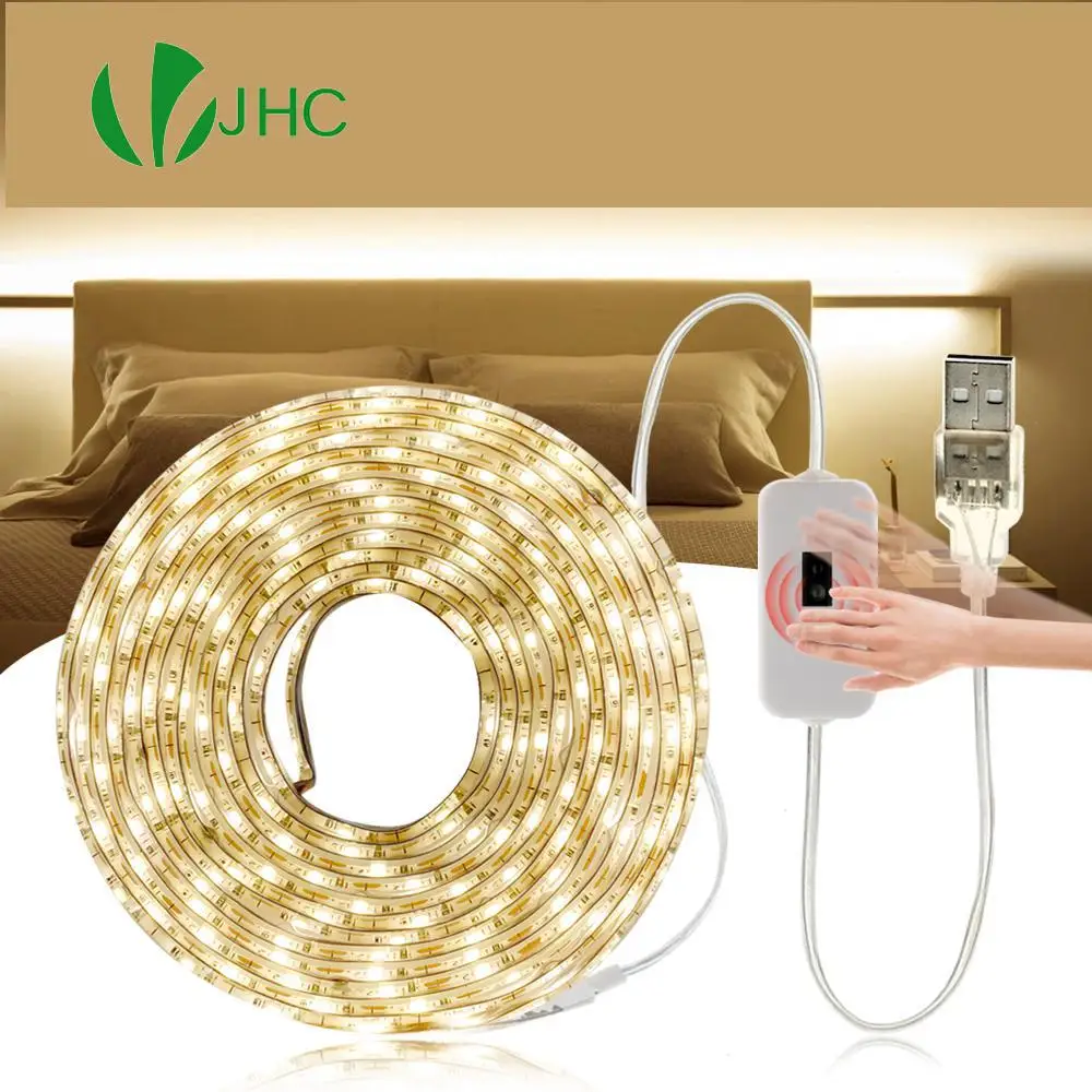 

5V USB Hand Sweep cabinet Light LED Strip Indoor Flexiable Lamp Smart Switch Brightness Adjustable tape for Closet Stairs