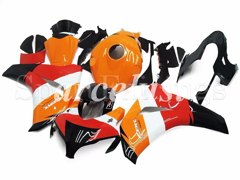 ABS литья под давлением мотоцикл обтекатели комплект Подходит для Honda CBR1000RR 08 09 10 11 2008-2011 Комплект кузова оранжевый
