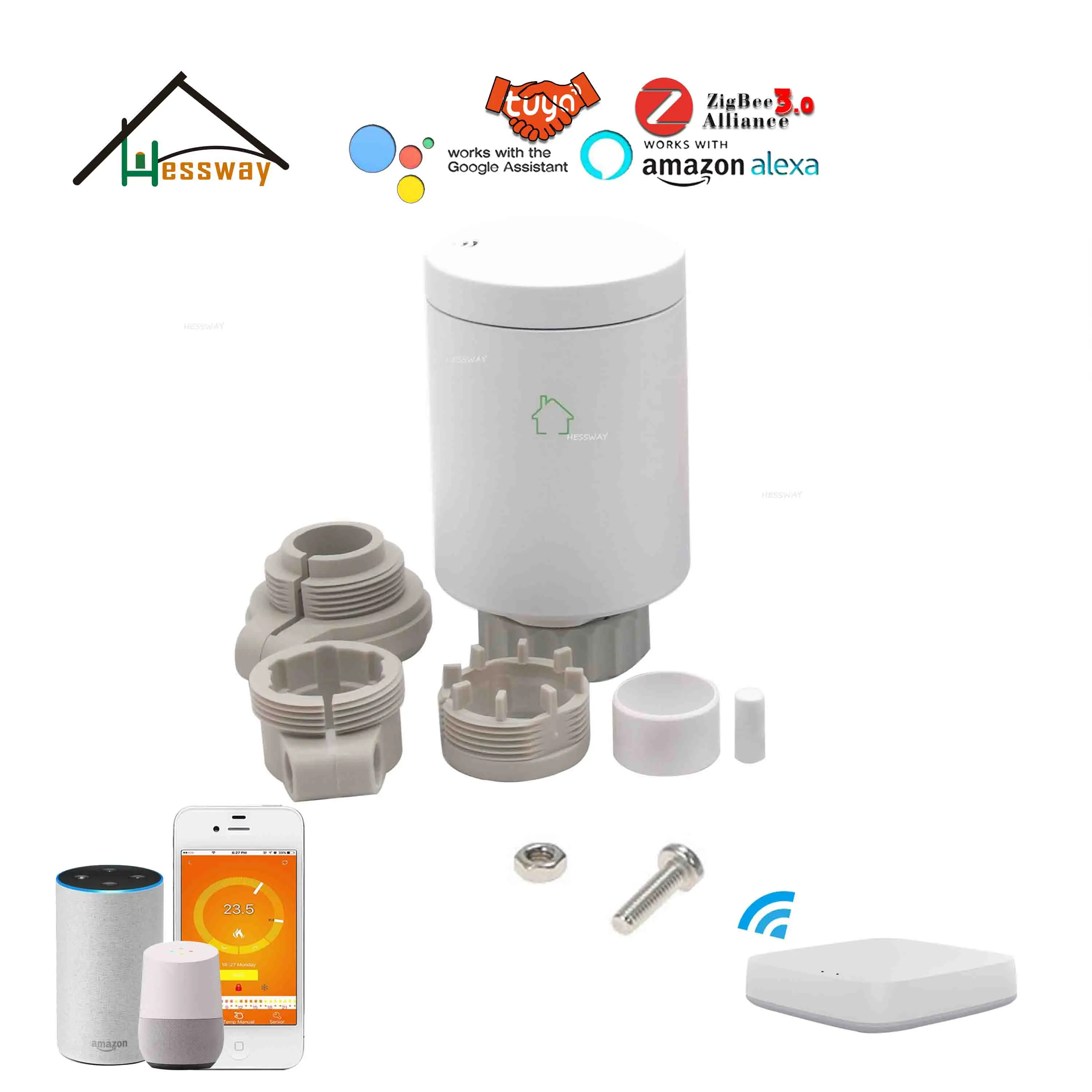 Умный беспроводной термостат HESSWAY IVR tuya smart zigbee для подключения к сети с