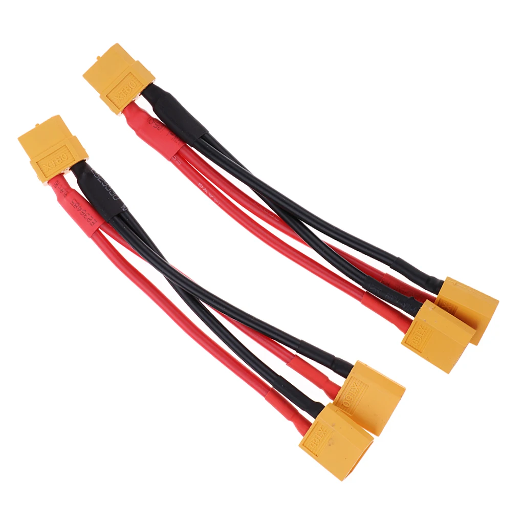 2pcs XT60 Male to Female Y Splitter Adapter for RC Car Plane or Boat Battery