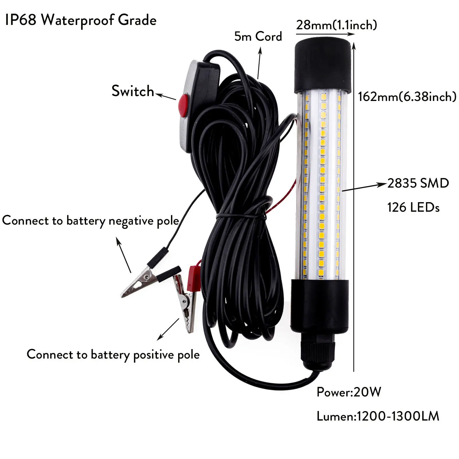 Boat Lights Led 12v Waterproof Warm White  Underwater Light Lamp - Led  Underwater - Aliexpress