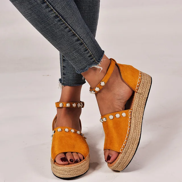 Sandalias De Tacón En Cuña Para Mujer Plataforma Impermeable