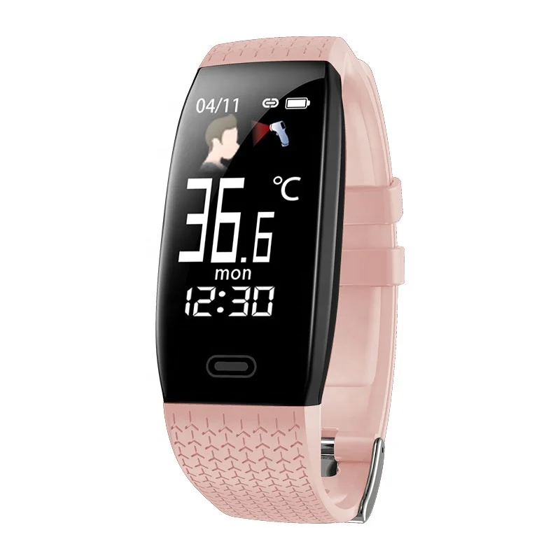 

2021 Sports Waterproof Smart Bracelet T4 Rohs Body Temperature Blood Pressure Monitoring Lift The Light Screen Wrist Watch