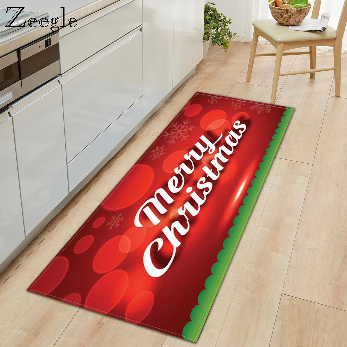 Zeegle Christmas Carpet Modern Living Room Rug Home Entrance Floor Mat Hallway Rug Welcome Floor Doormat Anti-slip Bathroom Mat