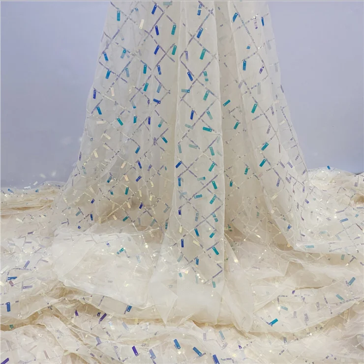 

Одежда с вышивкой блестками, сетчатая ткань, свадебная клетчатая ткань с блестками