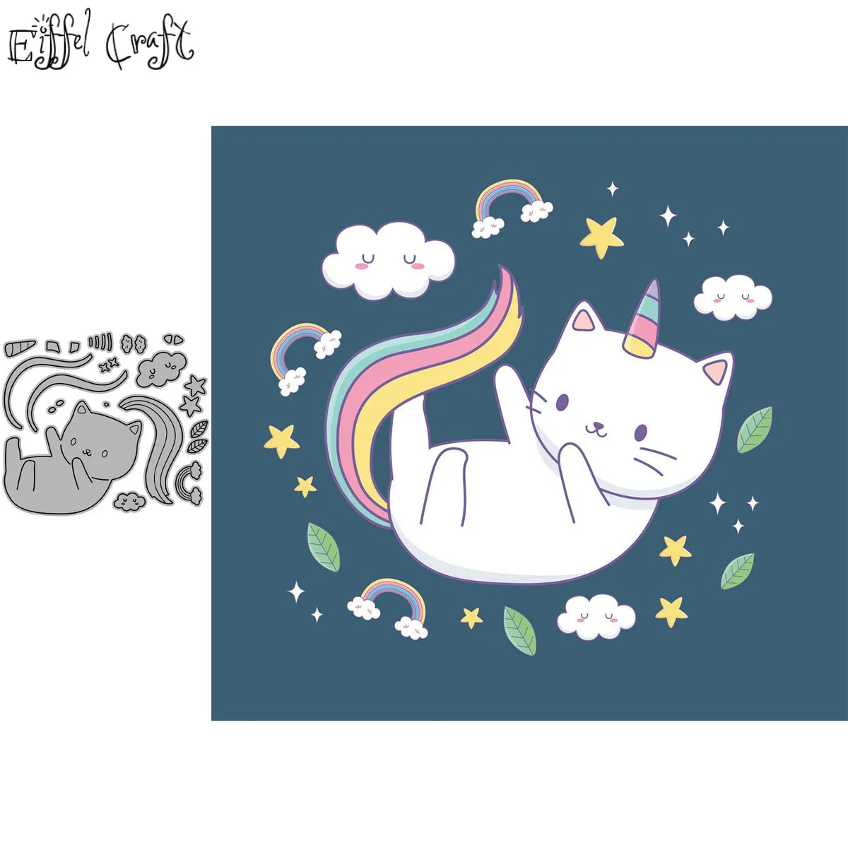 

Unicorn cat card metal craft dies cutting for scrapbooking paper Lovely down stencils for diy scrapbooking new die 2020
