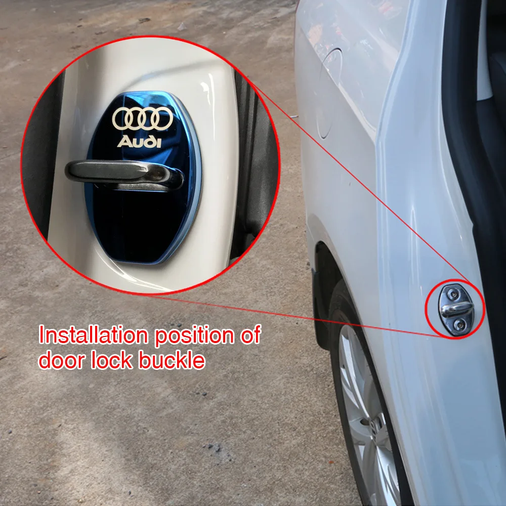 Комплект из 4 предметов Нержавеющая сталь Автомобильный Дверной замок защитную крышку наклейка для Audi a3 a4 a5 a6 a7 a8 b5 b6 b7 b8 c6 c7 c8 8v 8p автомобильные аксессуары