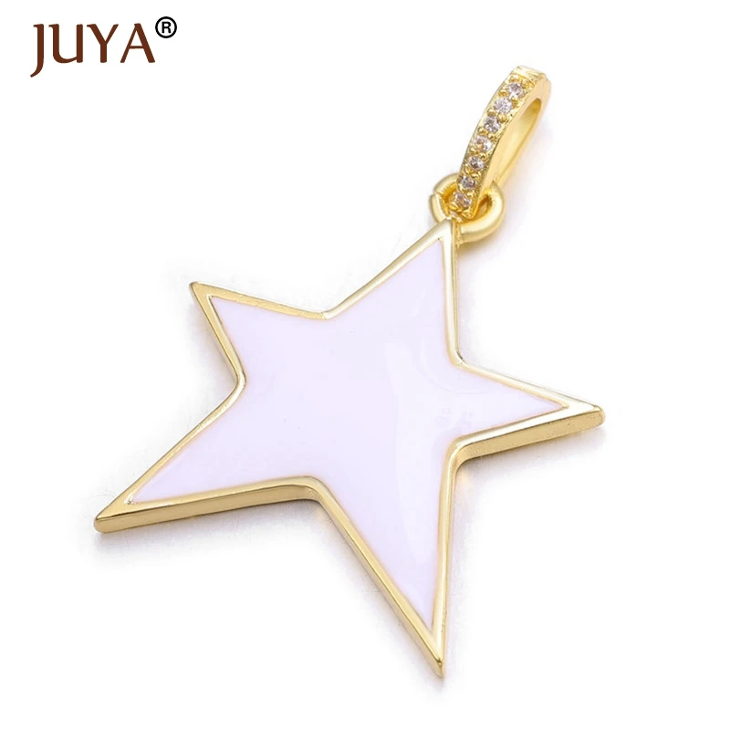 white JUYA Новые Модные Подвески для изготовления ювелирных изделий солнце/звезды/луна Эмаль Шарм Высокое качество DIY аксессуары для рукоделия - Окраска металла: white