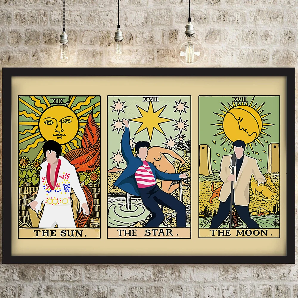 The Sun The Star The Moon Poster King Of Rock Canvas Painting Super Star Murale Divertente Tarocchi Wall Art Picture Decorazione Della Casa