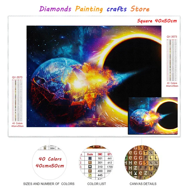New AB Diamond Painting Universe Planet Full Square/Round Diamont Embroidery Sky Landscape Mosaic Galaxy Cross Stitch Home Decor H41-12