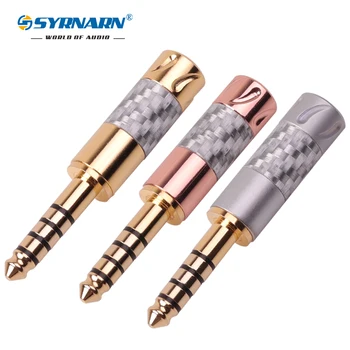 

4.4mm Audio Jack 5 Poles Stereo No Steps Earphone Balanced Plug Metal Adapter Bright Shell Wire Connector For Headphone