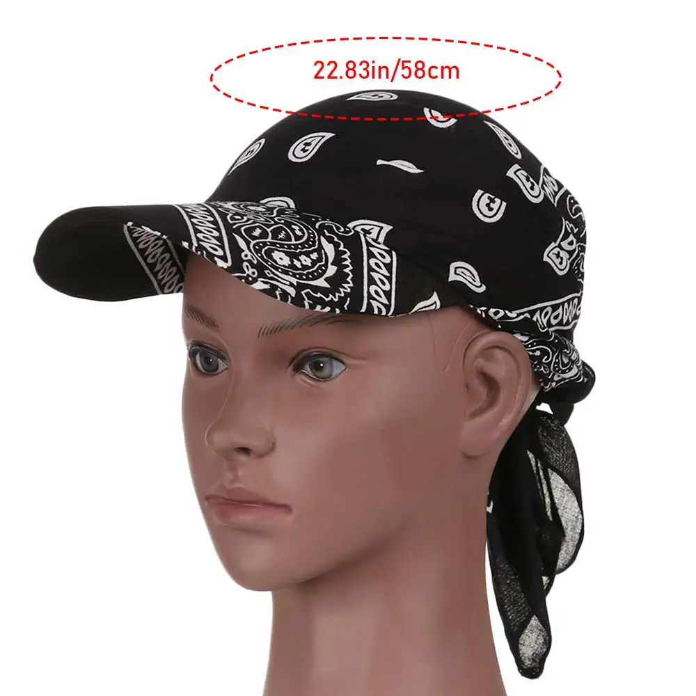 1 Pc Cotton Printed Women Men Scarf Cap Adjustable Simple Sunshade Hats Outdoor Cycling Golf Quick Dry Bandana Visor Hat