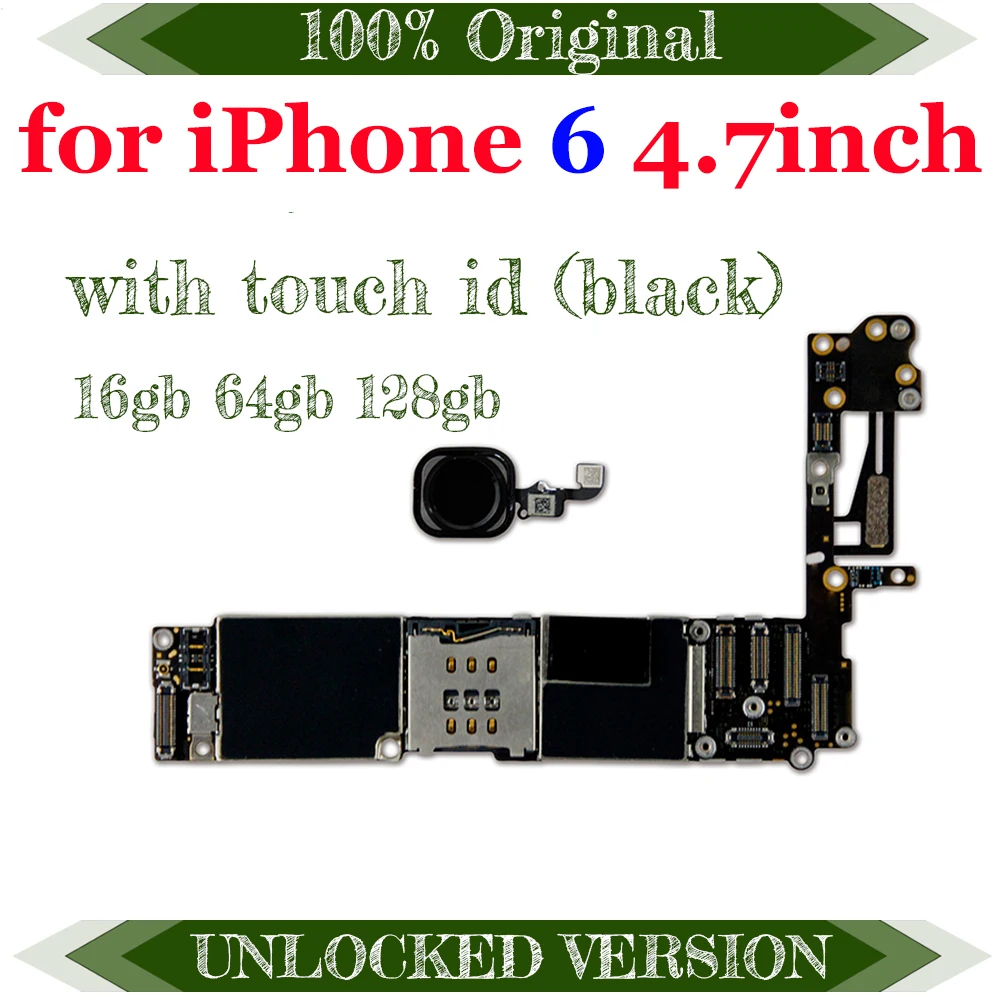 

16gb / 64gb / 128gb for iPhone 6 Motherboard with IOS Original unlocked for iphone 6 Mainboard with Chips