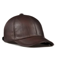 Spring Genuine Leather Baseball Sport Cap Hat Women's Men's Winter Warm Brand New Cow Skin Leather Newsboy Caps Hats 5 Colors 2