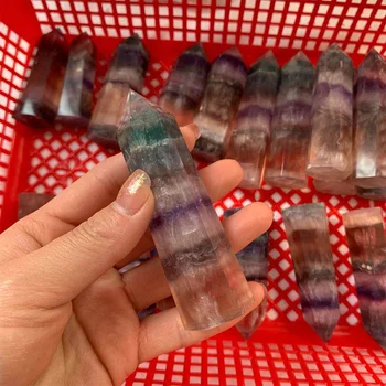 

Natural Fluorite Crystal Point Healing Wand Stone Mineral Crystal Home Decoration Stone Study Room Decoration