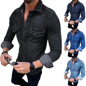 

Autumn Fashion Men's Denim Jackets Coats Men Cotton Jacket Mens Casual Jean Jacket Outwear Male Cowboy Size 3XL 2019