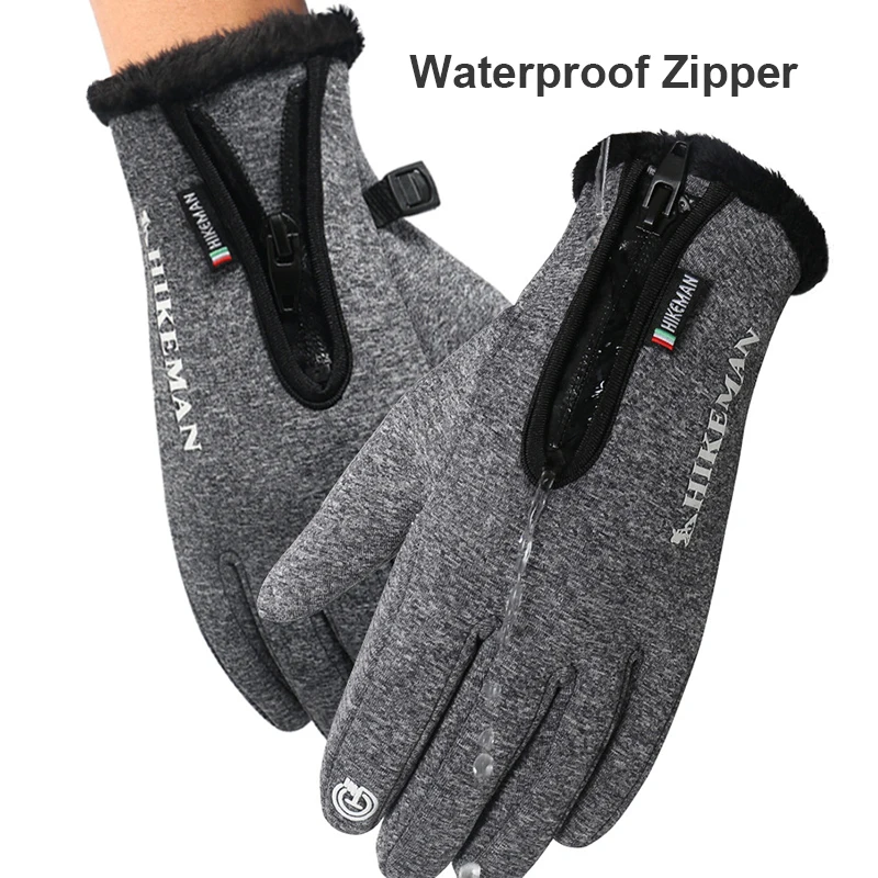 Уличные флисовые перчатки унисекс Мужские и женские теплые мотоциклетные зимние перчатки с сенсорным экраном водонепроницаемые ветровки варежки лыжные перчатки