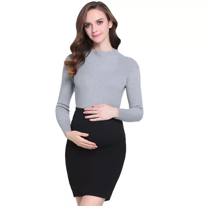 Осень 2019 модные юбки для беременных черная Офисная Женская Рабочая Юбка с