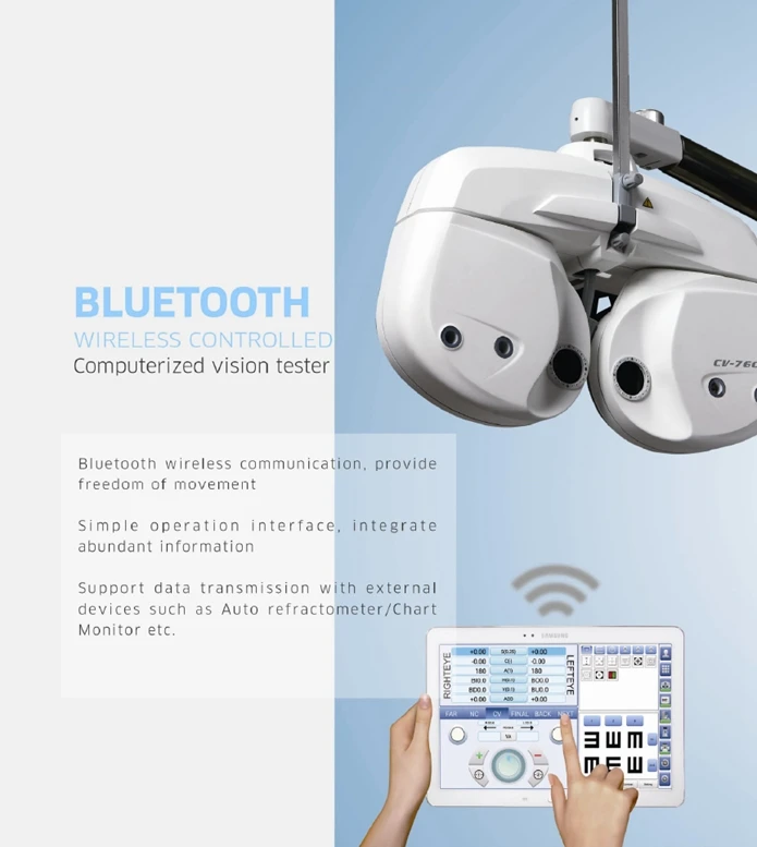 Оптометрическая Автоматическая головка Phoropter CV7600 | Bluetooth соединяется с планшетом | синхронизация сотовых карт и JCC | цифровой тестер зрения Phoroptor