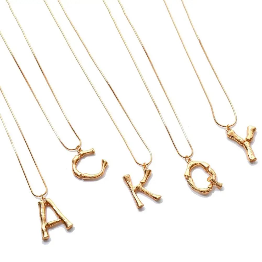 

Women Fashion A-Z 26 English Letter Pendant Chain Necklace Jewelry