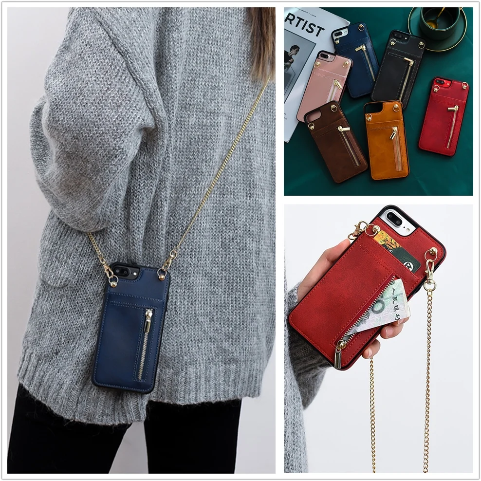 Чехол для телефона с золотистой цепочкой через плечо Samsung Galaxy note 9 10 + S10 8 plus
