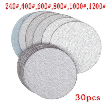 

30pcs Back Velvet Sponge Sandpaper Disc Pad Sanding Tools 3 Inch 75mm 240-1200 High Cutting Strength