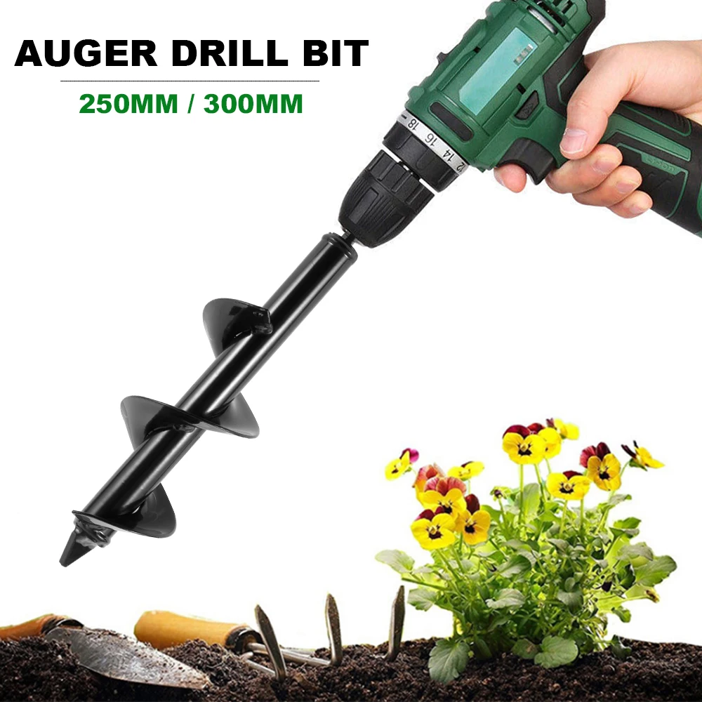

Garden Planter Auger Spiral Drill Bit Auger Yard Gardening Bedding Planting Post Hole Digger Tools Electric Drill Ground Bit