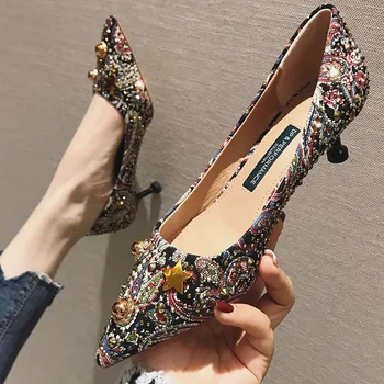 

Woman 2019 Season High-heeled Shoes Sexy Exceed Shallow With Sharp Single Shoes