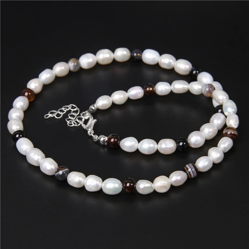 White Oval Natural Freshwater Pearls 
