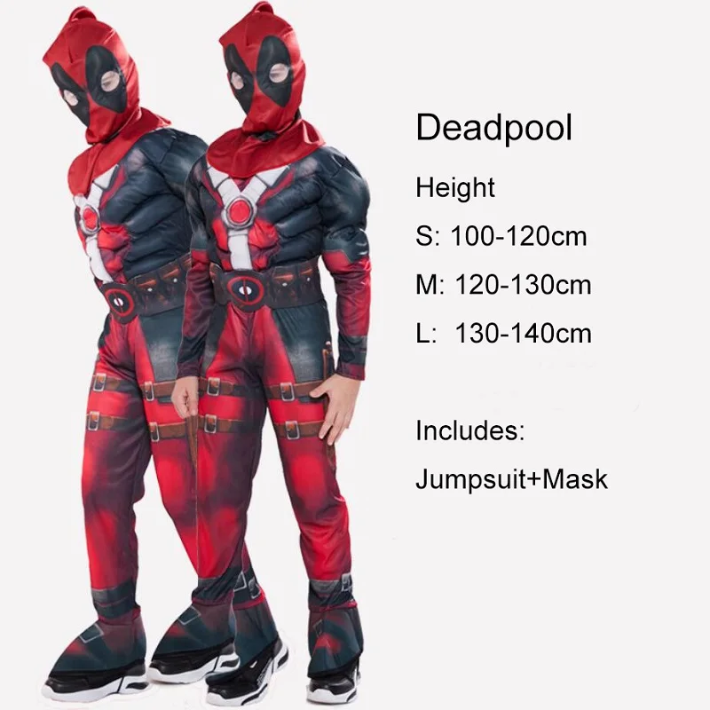 Superman Spiderman Iron Man Jumpsuits Boys Kids Cosplay Costume Deadpool Thor Panther Halloween Carnival Fancy Dress